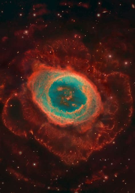 M57 The Ring Nebula Composite Of Ground Based And Hubble Space