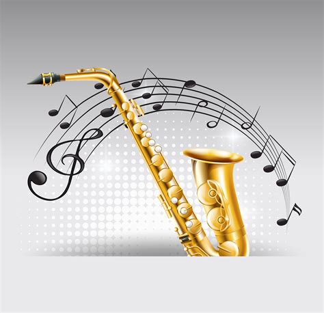 Music Notes Sax Svg
