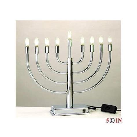 Judaica Collectible Jewish Chanukah Hanuka Silver Plated Led Electric