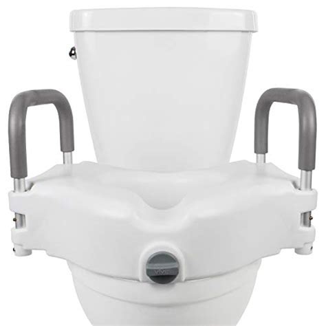 Vive Raised Toilet Seat Portable Elevated Riser With Padded Handles Elongated And
