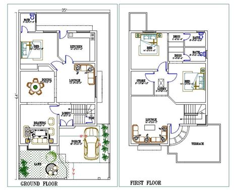 Storey House Floor Plan Autocad Floorplans Click