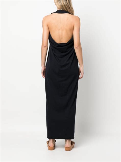 Extreme Cashmere Lower Back Long Dress In Blue Modesens