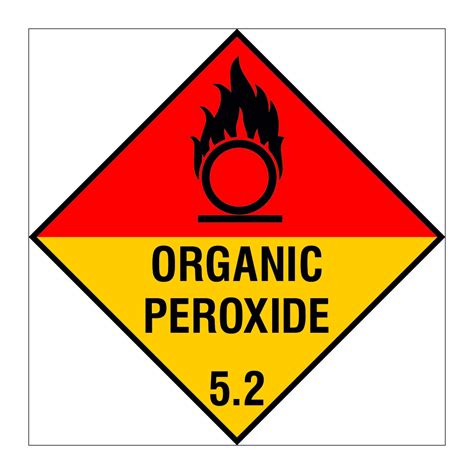 Organic Peroxide Class Hazard Warning Diamond Sign British Safety