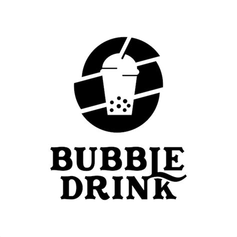 Boba Logo Design Bubble Tea Vector Vetor Premium