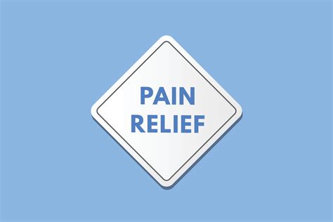 Pain Relief Text Button Pain Relief Sign Icon Label Sticker Web