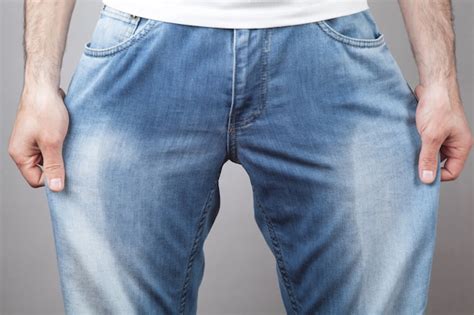 Premium Photo Caucasian Man In Wet Jeans Urinary Problem