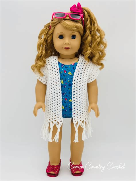 swimsuit cover up crochet pattern for american girl and 18″ dolls