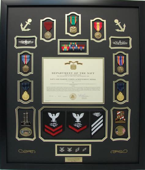 Us Navy Retirement Frame With Navy Achievement Certificate Military