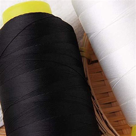 T70 69 Bonded Nylon Sewing Thread 1500 Yard Spool Whiteblack2pcs