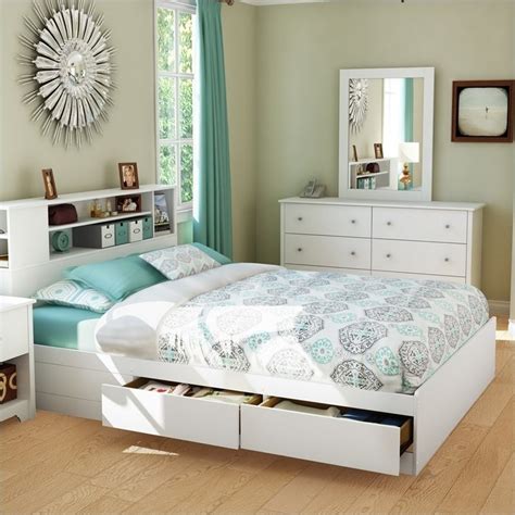 How to assemble a pine bed? South Shore Breakwater Queen Mates Storage Bed in Pure ...