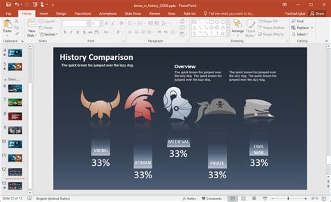 Animated Times In History Powerpoint Template