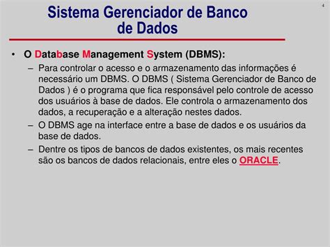 Ppt Módulo I Sistema Gerenciador De Banco De Dados Uma Visão Geral Dos Produtos Oracle