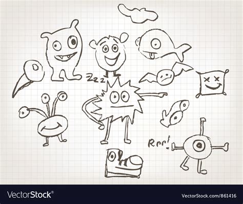 Funny Hand Drawn Doodles Royalty Free Vector Image
