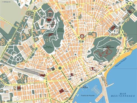 Mapa Alicante Alacant Illustrator Freehand