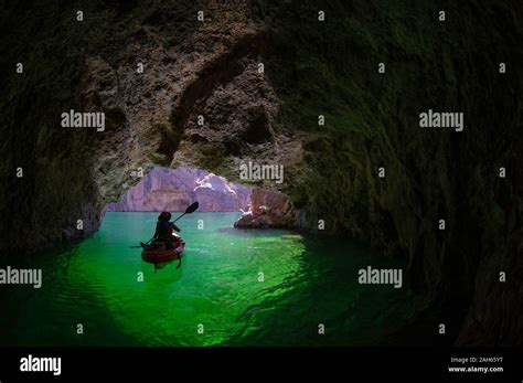 Julie Kayaks In Emerald Cave Black Canyon Colorado River Arizona