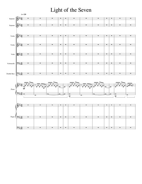 Light Of The Seven From The Game Of Thrones Season Six Soundtrack Sheet Music For Piano