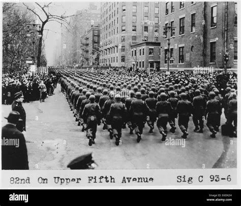 Wwii Soldiers Marching In Victory Parade Fifth Avenue New York City