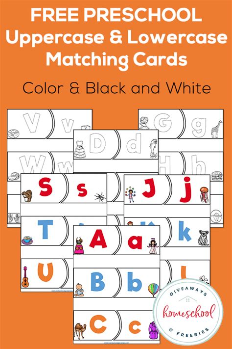 Free Preschool Uppercase And Lowercase Matching Cards Homeschool Giveaways