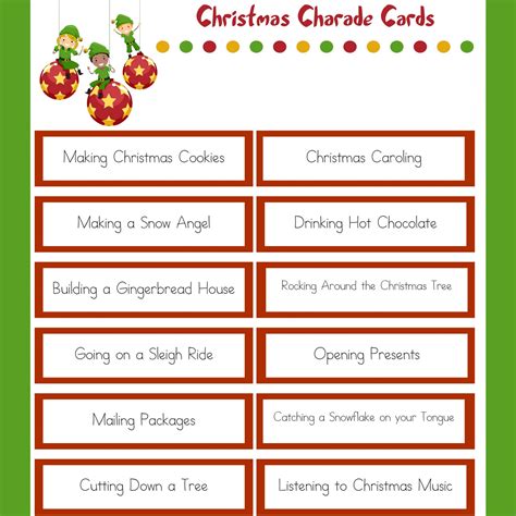 Funny Christmas Charades Ideas Word List For Kids Printable 52 Off