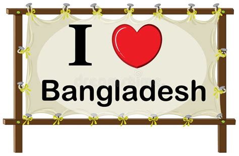 I Love Bangladesh Bangladesh Flag Heart Vector Illustration Isolated