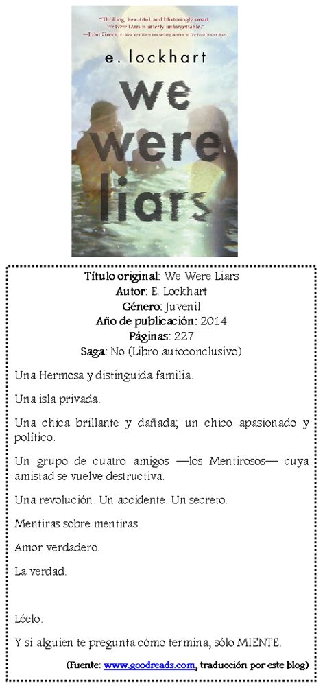 Una Chica Que Lee Reseña 4 We Were Liars E Lockhart