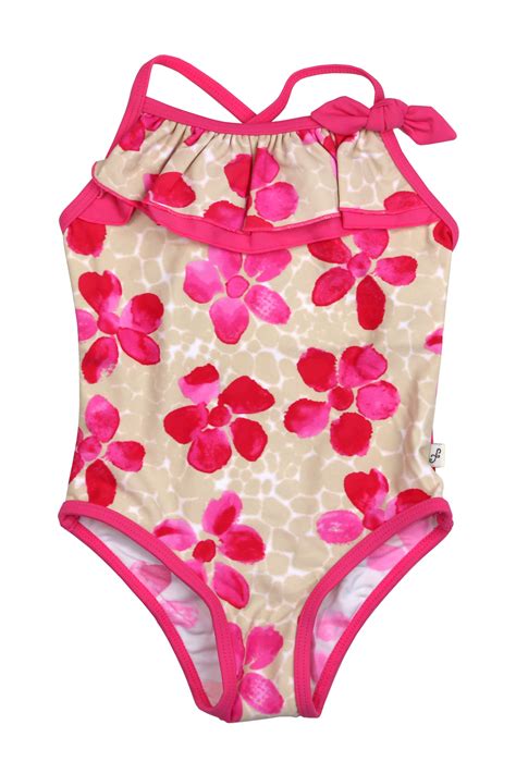 Pink Daisies Front Ruffle One Piece Pink Floatimini