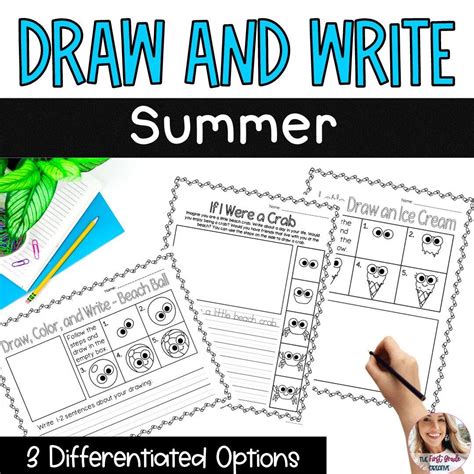 Summer Directed Drawing And Writing Activity For Kids Kids Art And