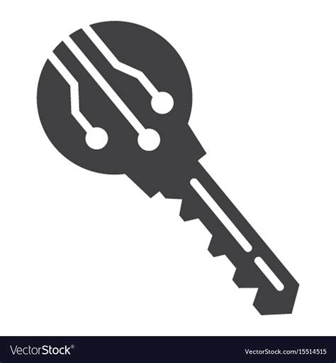 Electronic Key Solid Icon Security And Access Vector Image