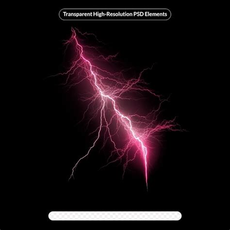 Premium Psd Pink Electrical Lightning Strike Visual Effect