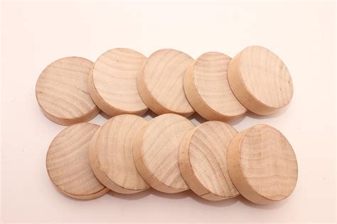 Set Of 40 Birch Wood Discs 15 37cm Wooden Coins Birch Wooden