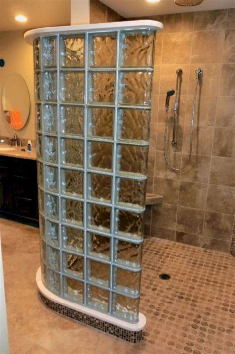 41 Amazing Glass Brick Shower Division Design Ideas