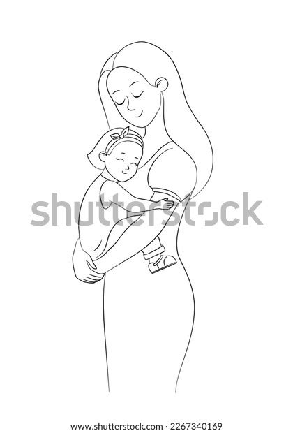 mom hugs her little daughter smiles stock vector royalty free 2267340169 shutterstock