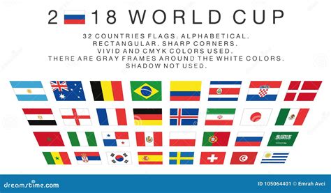 Rectangular Flags Of 2018 World Cup Countries Editorial Photo