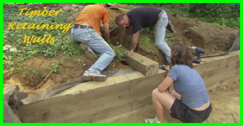 Tie a string to a stake at the wall's desired height and stretch across to opposite stake or stakes. How To Build Timber Retaining Walls - Gotta Go Do It Yourself