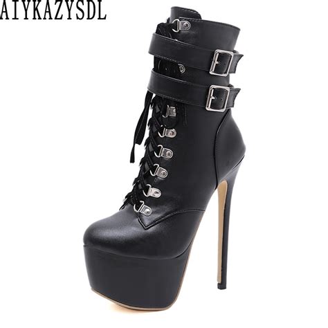 shoe accessories womens platform super high heels platform slip on pumps stiletto ankle boots sz