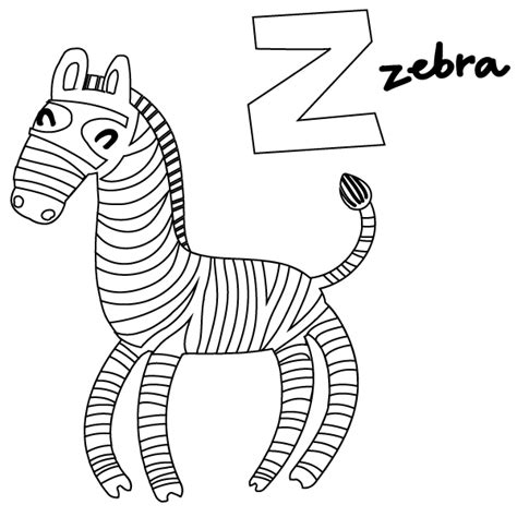 Z For Zebra Coloring Page Babadoodle