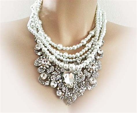 Bridal Statement Necklace Wedding Necklace Bridal Necklace Pearl