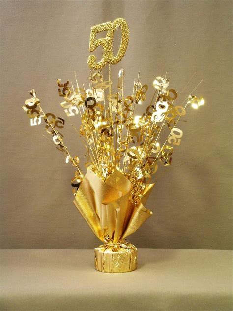 Gold 50 Table Centerpiece Doolins Party Supplies 50th Wedding