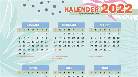 Download Kalender Indonesia 2022 Cdrpdf Editable Lengkap Hancaraweb