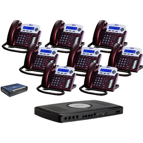 Xblue X 16 6 Line Telephone System Bundle With 8 Phones And Cordless