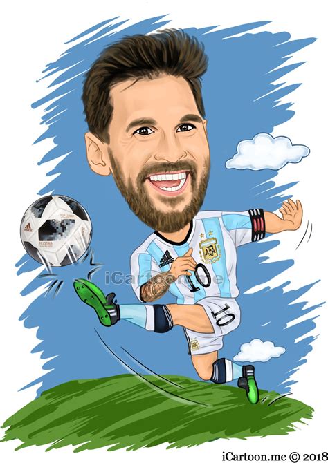 Lionel Messi In The World Cup 2018 Soccer Caricature Dibujos De