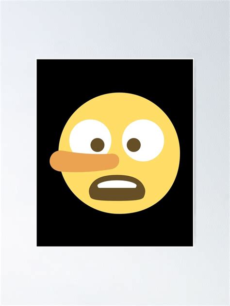 Emoji Lying Face Pinocchio Long Nose T For Emoji Lovers Poster For