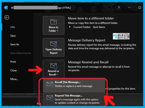 How To Recall And Replace An Email In Microsoft Outlo