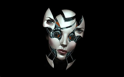 Womens Face With Mechanical Endoskeleton Hd Wallpaper Wallpaper Flare