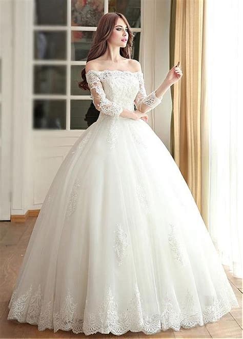 20999 Alluring Tulle And Satin Off The Shoulder Neckline Ball Gown