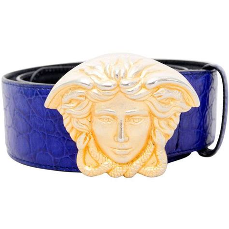 Pre Owned A 1980s Royal Blue Gianni Versace Belt With Medusa Buckle