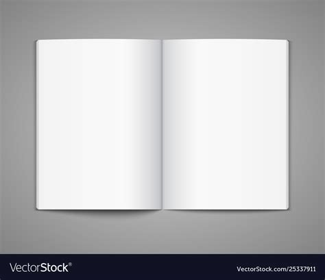 Blank Opened Magazine Template Open Book Page Vector Image