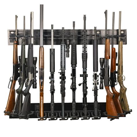 Hold Up Displays 12 Gun Rack Modern Black Steel Tactical For Rifles And