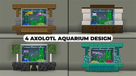 Minecraft 4 Axolotl Aquarium Design In 119 Minecraft Bedrockmcpe