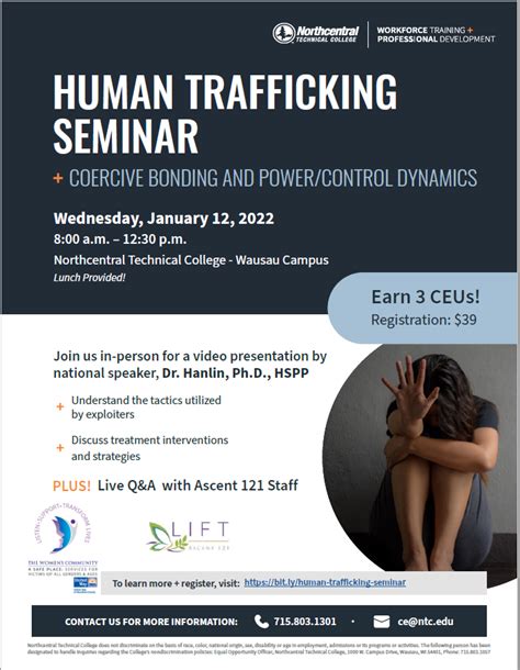 Northcentral Technical College Human Trafficking Training January 12 2022